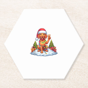 Dessous-de-verre En Papier Fantastique Paix Vizsla Main Lumières de Noël Femm