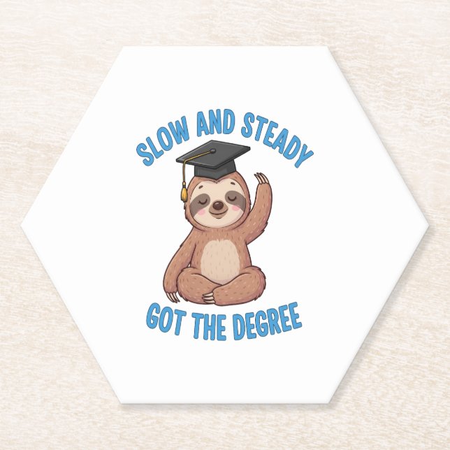 Dessous-de-verre En Papier Fantastique Sloth Graduation (Devant)