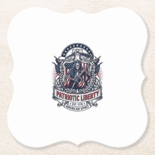 Dessous-de-verre En Papier Faucheuse de la Liberté Patriotique Squelette de P