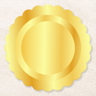 Dessous-de-verre En Papier Faux Gold Regarder Métallurgique Ajouter Votre Tex