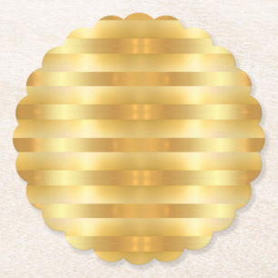 Dessous-de-verre En Papier Faux Or moderne Elégant Modèle blanc