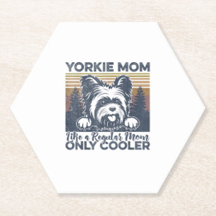 Dessous-de-verre En Papier Femme Yorkie Maman _Yorkshire Mama Chien Fête des