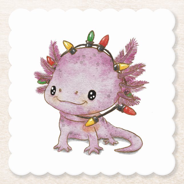 Dessous-de-verre En Papier Festive Axolotl (Devant)