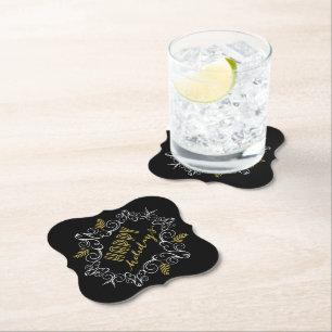 Dessous-de-verre En Papier Festive Foliage Deco Gold Frame