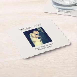 Dessous-de-verre En Papier Fête de 50e anniversaire de mariage Photo personna