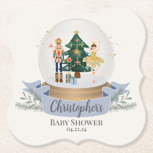 Dessous-de-verre En Papier fête de baby shower de Noël casse-noisette bleu