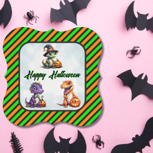 Dessous-de-verre En Papier Fête de Dino-Mash de dinosaure d'Halloween