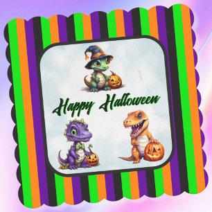 Dessous-de-verre En Papier Fête de Dino-Mash d'Halloween de dinosaure