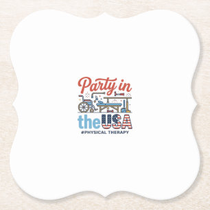 Dessous-de-verre En Papier Fête de kinésithérapie aux États-Unis T-Shirt vint