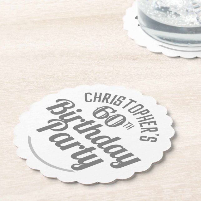 Dessous-de-verre En Papier Fête de l'âge de 60e anniversaire (Créateur téléchargé)