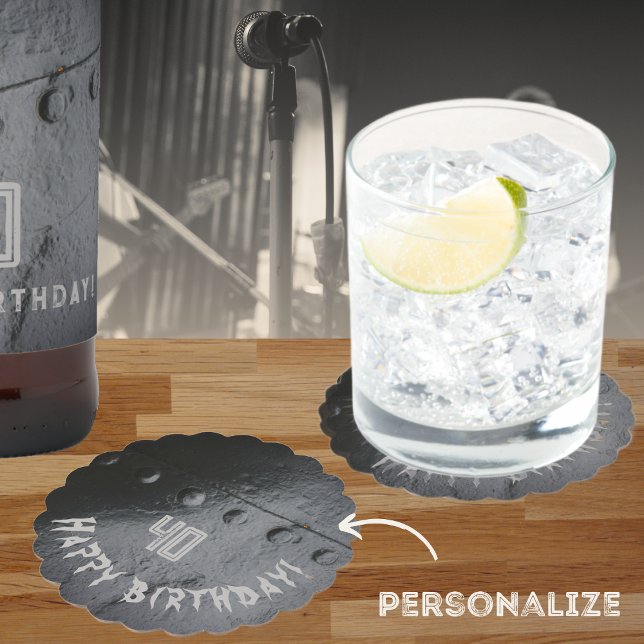 Dessous-de-verre En Papier Fête de l'homme en métal noir (Créateur téléchargé)