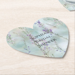 Dessous-de-verre En Papier Fête de mariage Fleurs Violettes Jolis Romantiques
