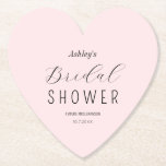 Dessous-de-verre En Papier Fête des mariées rose noir Dessous de verre chic<br><div class="desc">Dessous de verre en papier nuptial rose avec élégant script de typographie. D'autres produits avec ce design sont dans la collection ci-dessous.</div>