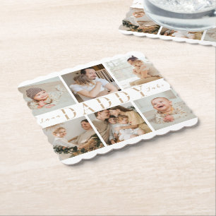 Dessous-de-verre En Papier fête des pères "Papa" Photos personnalisées Dessou