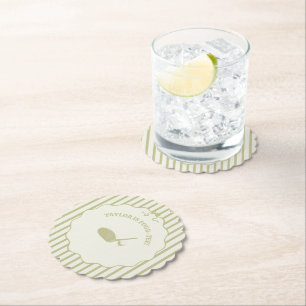Dessous-de-verre En Papier Fête sur le thème de golf avec des rayures vert sa