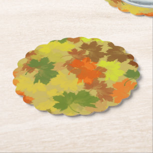 Dessous-de-verre En Papier Feuilles d'automne Action de grâce