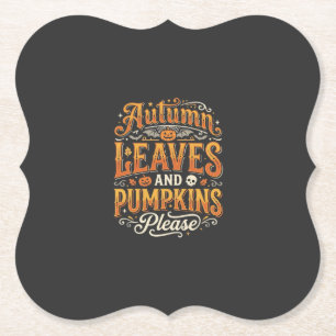 Dessous-de-verre En Papier Feuilles d'automne et citrouilles s'il vous plaît