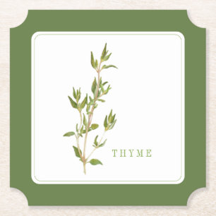 Dessous-de-verre En Papier FEUILLES DE THYM FRAIS Dessous de verre en papier 