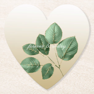 Dessous-de-verre En Papier Feuilles Mariage Rose de l'or de Bourgogne