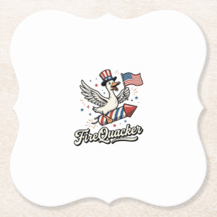 Dessous-de-verre En Papier FeuQuacker Oie Patriotique Vintage 4 juillet Dé
