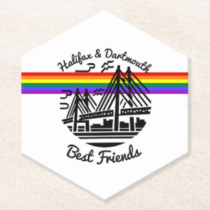 Dessous-de-verre En Papier Fierté Halifax Dartmouth ami rainbow Nouvelle-Écos