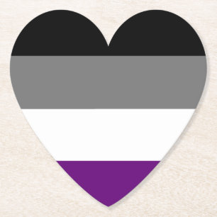 Dessous-de-verre En Papier Fierté sexuelle Coeur arc-en-ciel ~ Ace Demi G