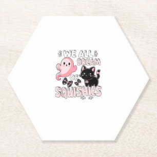 Dessous-de-verre En Papier Filles Chat Rose Halloween Squishy Nous Rêvons Tou