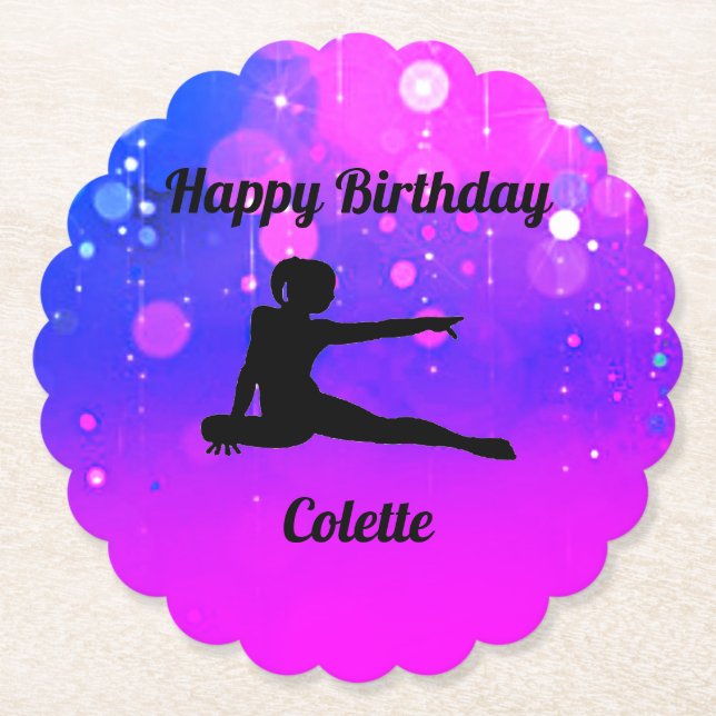 Dessous-de-verre En Papier Filles Gymnastique Joyeux Dessous de verre de papi (Devant)