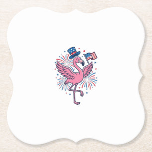 Dessous-de-verre En Papier Flamant patriotique feux d'artifice Vector Design_