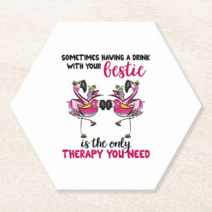 Dessous-de-verre En Papier Flamant rose est mon ami