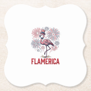 Dessous-de-verre En Papier Flamérica Flamant Patriotique Vintage Conception d