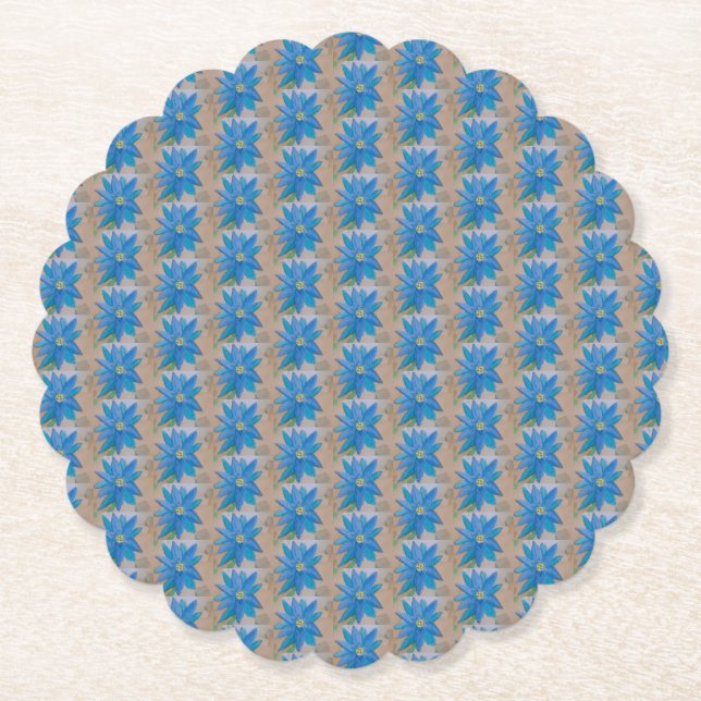 Dessous-de-verre En Papier Fleur bleue (Devant)