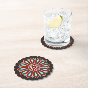 DESSOUS-DE-VERRE EN PAPIER FLEUR CADEAU MODERNE DE MAMAN PAPA SOEUR FILS PATR