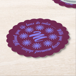 DESSOUS-DE-VERRE EN PAPIER FLEUR CADEAU MODERNE DE MAMAN PAPA SOEUR FILS PATR