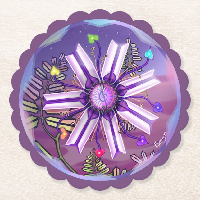 Dessous-de-verre En Papier Fleur dans le désert (Devant)