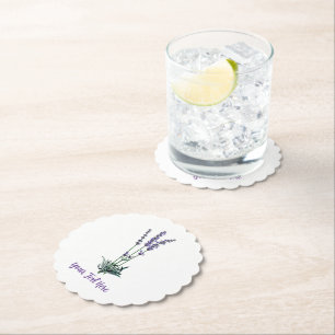 Dessous-de-verre En Papier Fleur de Lavande Vintage Personnalisée