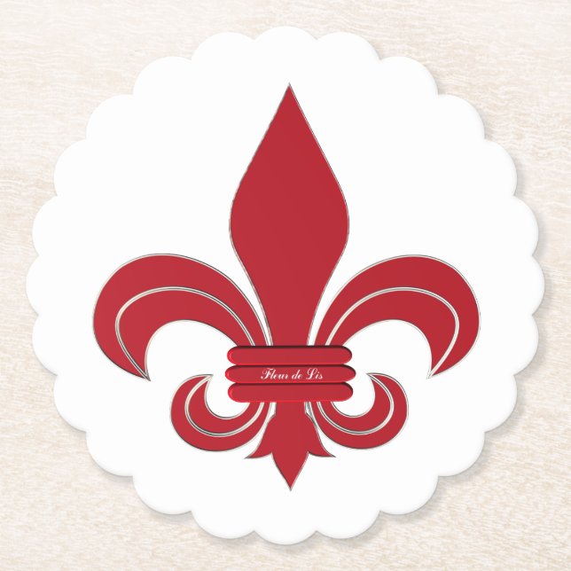 Dessous-de-verre En Papier Fleur de Lis (Devant)