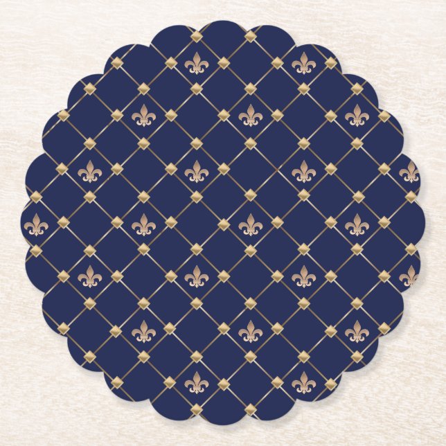 Dessous-de-verre En Papier Fleur de Lis (Devant)