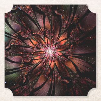 Dessous-de-verre En Papier Fleur imaginaire fractale douce et tendresse