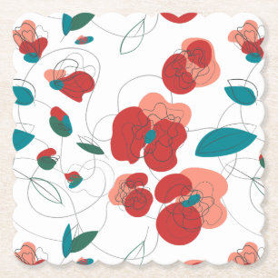 Dessous-de-verre En Papier Fleur sauvage Wonderland motif de fleurs stylisé