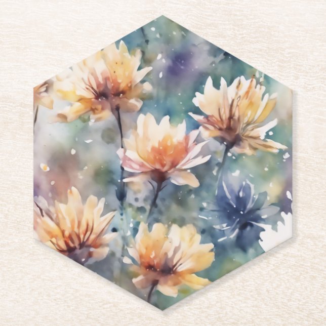 Dessous-de-verre En Papier Fleuris colorés (Devant)