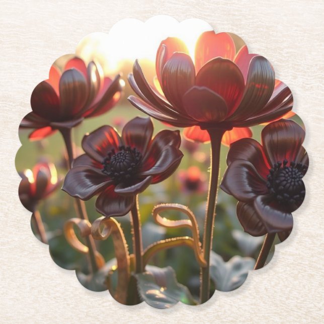 Dessous-de-verre En Papier fleurs (Devant)