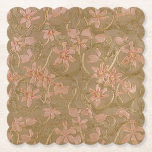 Dessous-de-verre En Papier Fleurs antiques (Options de forme) -