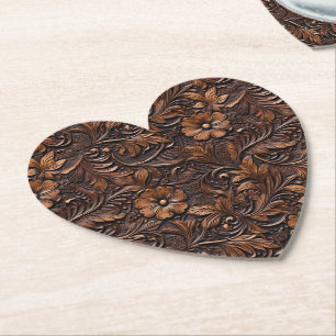 Dessous-de-verre En Papier Fleurs Brown Western Cowgirl