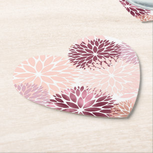 Dessous-de-verre En Papier Fleurs Chic Rose Bourgogne