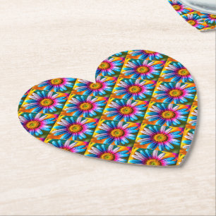 Dessous-de-verre En Papier Fleurs colorées mignonnes Motif