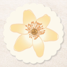 Dessous-de-verre En Papier Fleurs d'anémones d'orange sauvage - dessin botani