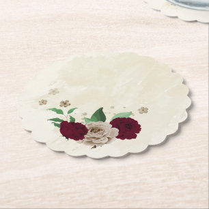 Dessous-de-verre En Papier Fleurs de champagne de Bourgogne mariage