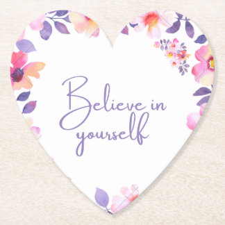 Dessous-de-verre En Papier "Fleurs de coeur : Floral Heart Shape Design Coast