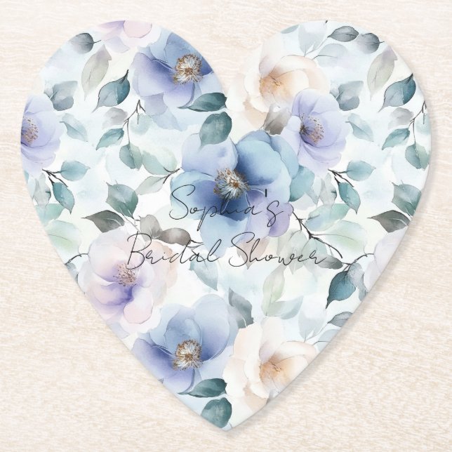 Dessous-de-verre En Papier Fleurs de crème de lavande violette (Devant)